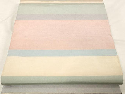 平和屋着物●両面　全通柄　本袋帯　横段花文　金糸　正絹　逸品　CAAX0524yk