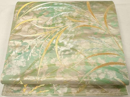 平和屋着物▼六通柄袋帯　草木文　金銀糸　引箔　正絹　逸品　CAAX0637yk
