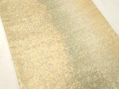 平和屋着物▼六通柄袋帯　ふくれ織　霞文　金銀彩　引箔　正絹　逸品　CAAX0667yk