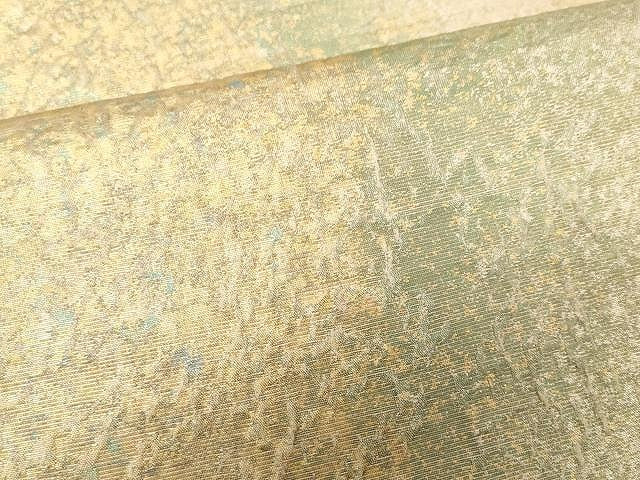 平和屋着物▼六通柄袋帯　ふくれ織　霞文　金銀彩　引箔　正絹　逸品　CAAX0667yk