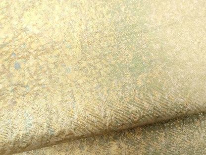 平和屋着物▼六通柄袋帯　ふくれ織　霞文　金銀彩　引箔　正絹　逸品　CAAX0667yk