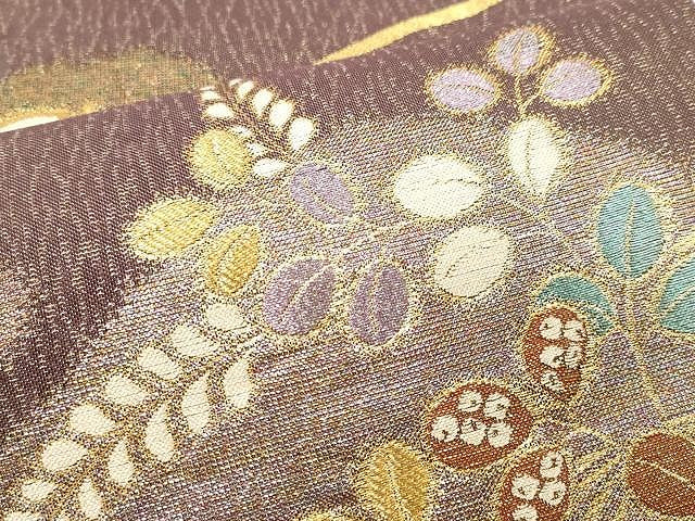 平和屋着物▼六通柄袋帯 花藤文 金糸 正絹 逸品 CAAX0702yk