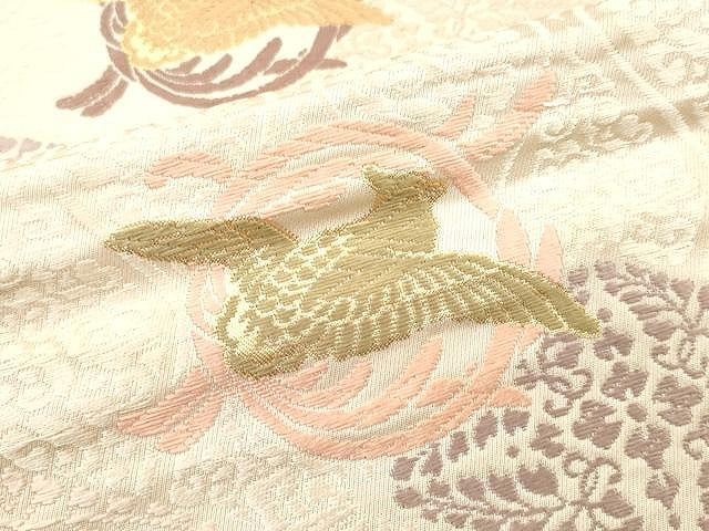 平和屋着物●六通柄袋帯 唐織 吉祥文様 金糸 正絹 逸品 CAAX0784yk