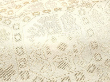 平和屋着物●六通柄 本袋帯 名物裂類錦文 金糸 正絹 逸品 CAAX0785yk