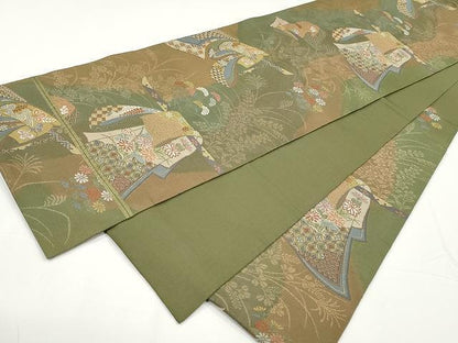 平和屋着物●六通柄　本袋帯　倭文錦　桃山芳潤文　正絹　逸品　CAAX0791yk
