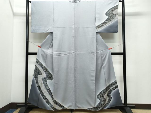平和屋着物●訪問着 絞り 道長更紗花唐草文 暈し染め 正絹 逸品 CAAX0802vf