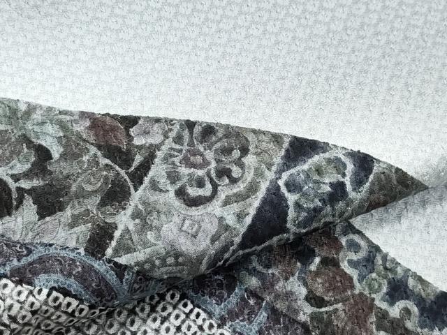 平和屋着物●訪問着 絞り 道長更紗花唐草文 暈し染め 正絹 逸品 CAAX0802vf