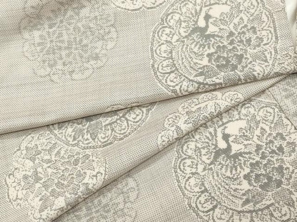 平和屋着物●本場大島紬 白大島 9マルキ 絵皿鳳凰草花文 正絹 逸品 CAAX0803vf
