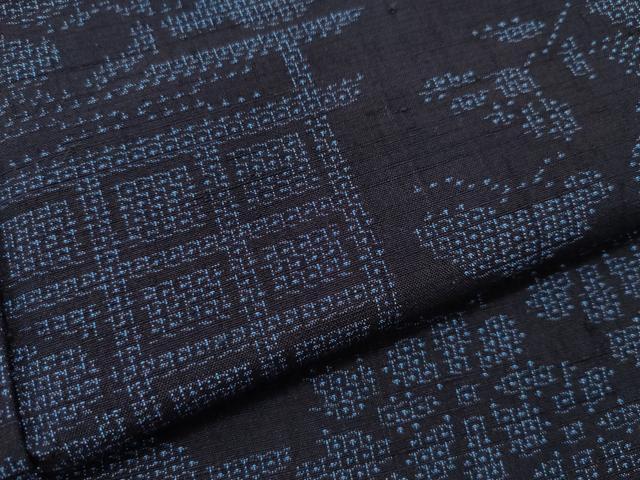平和屋着物●結城紬 100亀甲 風景松花文 正絹 逸品 CAAX0805vf