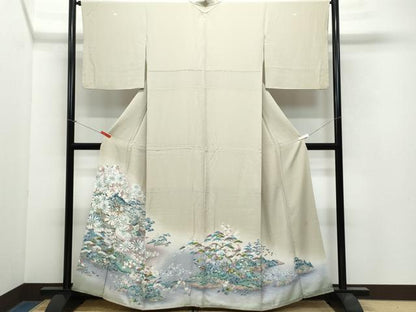 平和屋着物●豪華色留袖　友禅　作家物　風景草花文　暈し染め　正絹　逸品　CAAX0811vf