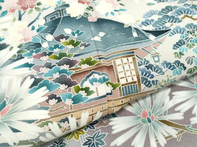 平和屋着物●豪華色留袖　友禅　作家物　風景草花文　暈し染め　正絹　逸品　CAAX0811vf