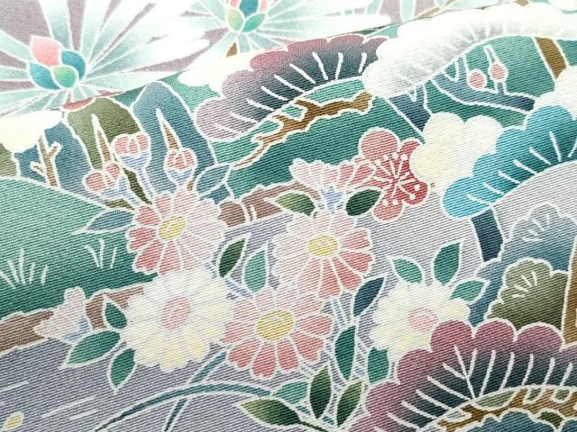平和屋着物●豪華色留袖　友禅　作家物　風景草花文　暈し染め　正絹　逸品　CAAX0811vf