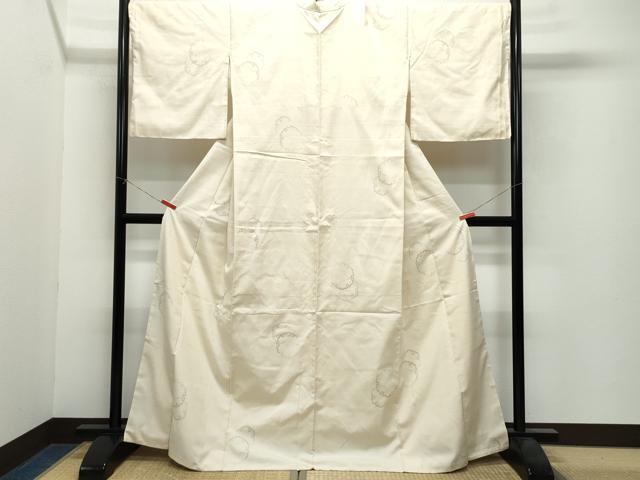 平和屋着物●上質な紬　雪輪文　正絹　逸品　CAAX0827vf