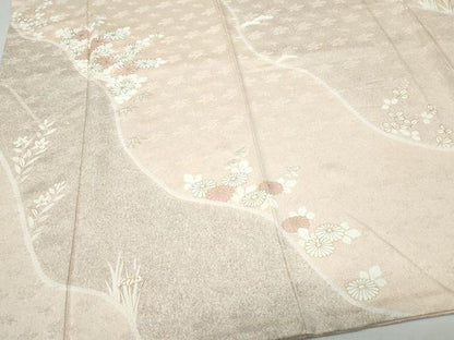 平和屋着物●訪問着 刺繍 草花文 金彩 正絹 逸品 CAAX0839vf