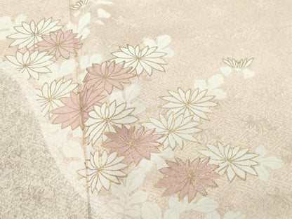 平和屋着物●訪問着 刺繍 草花文 金彩 正絹 逸品 CAAX0839vf