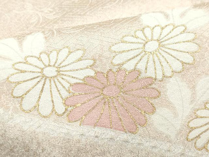 平和屋着物●訪問着 刺繍 草花文 金彩 正絹 逸品 CAAX0839vf