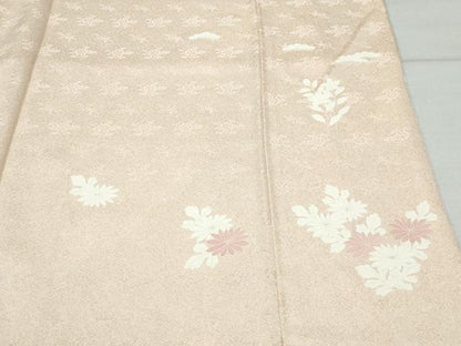 平和屋着物●訪問着 刺繍 草花文 金彩 正絹 逸品 CAAX0839vf