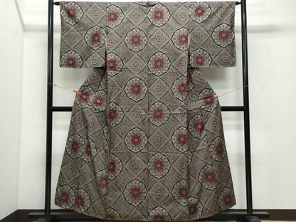 平和屋着物●本場大島紬　龍郷絣　正絹　逸品　CAAX0847vf