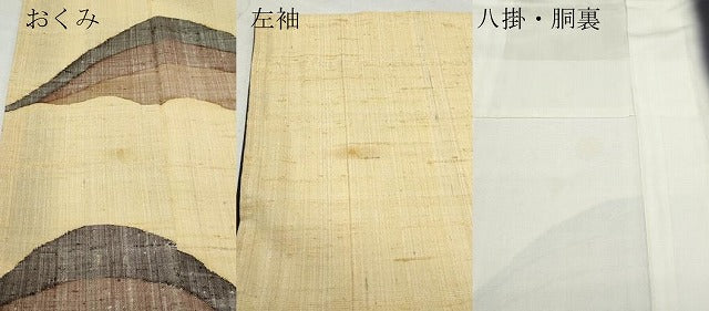 平和屋着物●色留訪問着　紬地　遠山文　正絹　逸品　CAAX0851vf