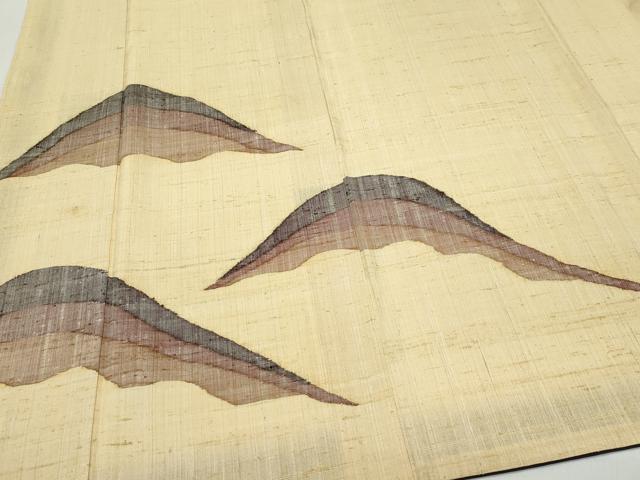 平和屋着物●色留訪問着　紬地　遠山文　正絹　逸品　CAAX0851vf