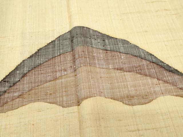平和屋着物●色留訪問着　紬地　遠山文　正絹　逸品　CAAX0851vf