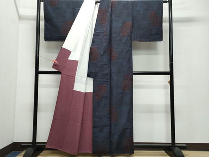 平和屋着物●結城紬　80亀甲　吉祥文　正絹　逸品　CAAX0882vf