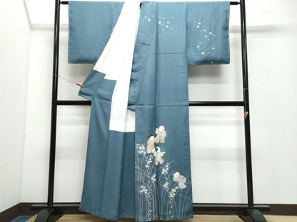 平和屋着物●京童人形絵師　高橋翠延　訪問着　童子遊び花文　正絹　逸品　CAAX0884vf