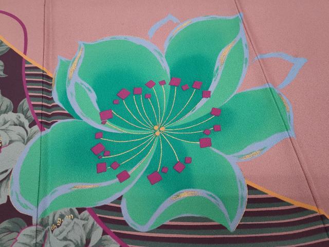 平和屋着物●豪華振袖　舞花文　金彩　正絹　逸品　CAAX0893vf