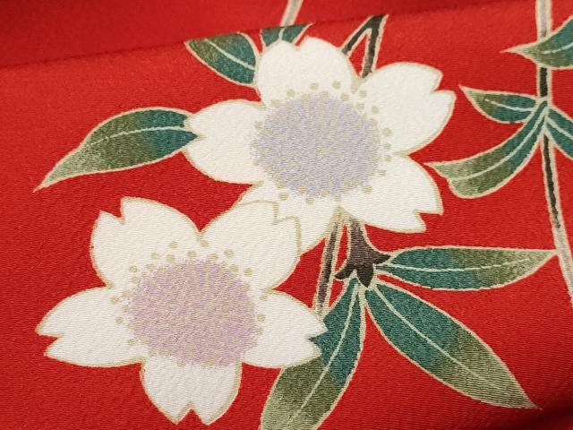 平和屋着物●小振袖　二尺袖　枝垂れ桜　洗える着物　CAAX0894vf