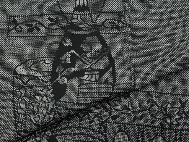 平和屋着物●本場大島紬　9マルキ　陶器壁画文様　正絹　逸品　CAAX0910vf