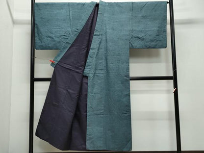 平和屋着物●男性 紬 錆鉄御納戸色 正絹 逸品 CAAX0914vf