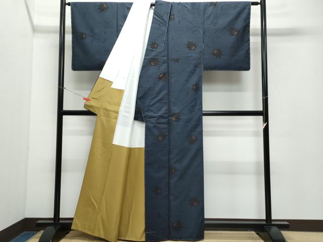 平和屋着物●本場大島紬 9マルキ 更紗花唐草文 正絹 逸品 CAAX0917vf