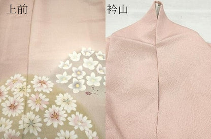 平和屋着物●訪問着 友禅 作家物 舞花文 鬼しぼ縮緬 正絹 逸品 CAAX0925vf
