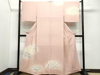 平和屋着物●訪問着 友禅 作家物 舞花文 鬼しぼ縮緬 正絹 逸品 CAAX0925vf