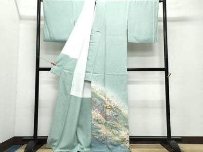 平和屋着物●豪華色留袖　外池雅峰　風景草花文　暈し染め　正絹　逸品　CAAX0948vf