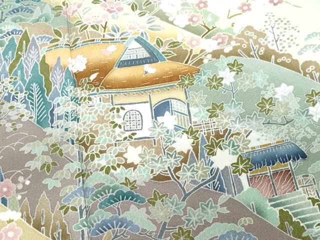 平和屋着物●豪華色留袖　外池雅峰　風景草花文　暈し染め　正絹　逸品　CAAX0948vf