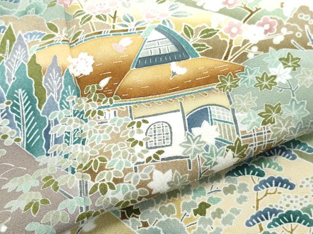 平和屋着物●豪華色留袖　外池雅峰　風景草花文　暈し染め　正絹　逸品　CAAX0948vf