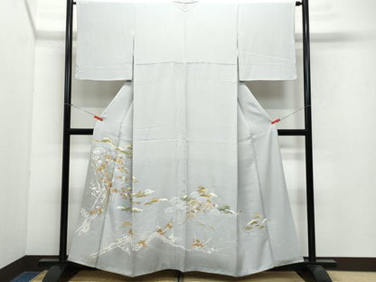 平和屋着物●創業460年・千總 訪問着 駒刺繍 松楓文 金彩 正絹 逸品 CAAX0949vf