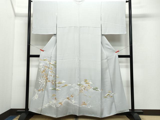平和屋着物●創業460年・千總 訪問着 駒刺繍 松楓文 金彩 正絹 逸品 CAAX0949vf