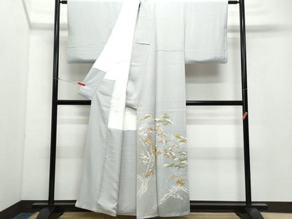 平和屋着物●創業460年・千總 訪問着 駒刺繍 松楓文 金彩 正絹 逸品 CAAX0949vf
