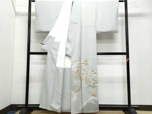 平和屋着物●創業460年・千總 訪問着 駒刺繍 松楓文 金彩 正絹 逸品 CAAX0949vf