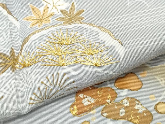 平和屋着物●創業460年・千總 訪問着 駒刺繍 松楓文 金彩 正絹 逸品 CAAX0949vf