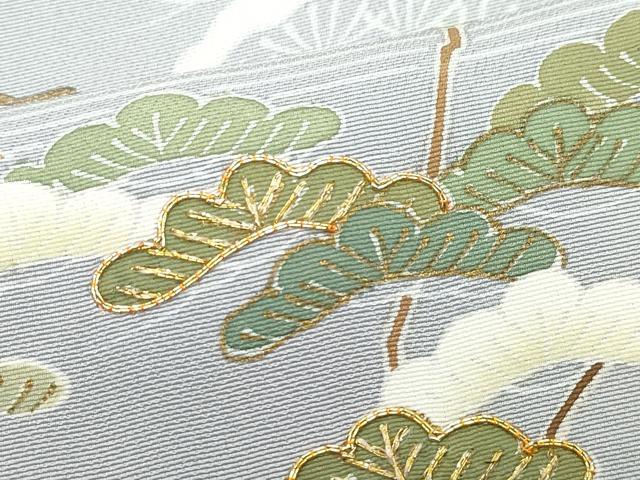 平和屋着物●創業460年・千總 訪問着 駒刺繍 松楓文 金彩 正絹 逸品 CAAX0949vf