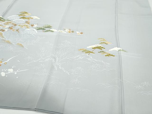 平和屋着物●創業460年・千總 訪問着 駒刺繍 松楓文 金彩 正絹 逸品 CAAX0949vf
