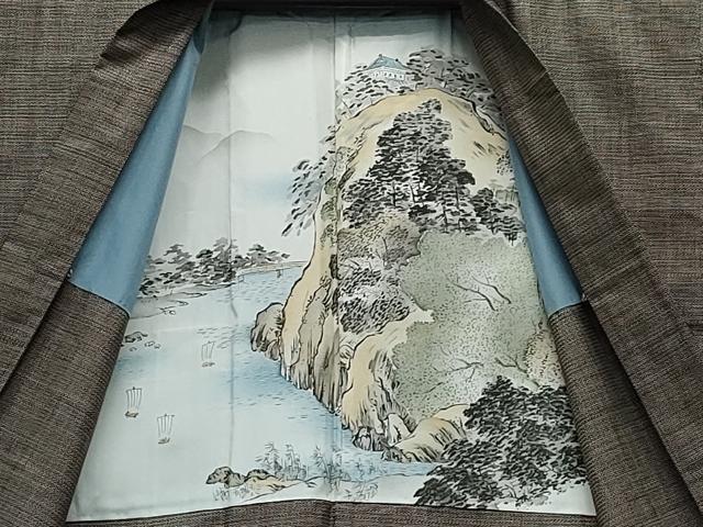 平和屋着物●男性 本場大島紬 アンサンブル 120亀甲 総詰め 松山茂治作 証紙付き 正絹 逸品 CAAX0964vf