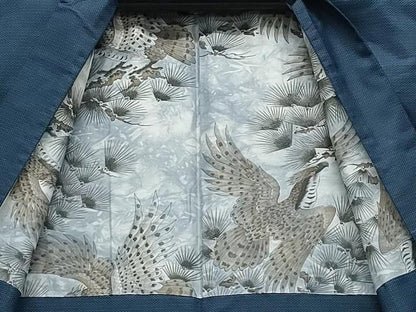 平和屋着物●男性　紬　アンサンブル　吉祥文　正絹　逸品　CAAX0965vf