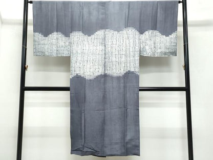 平和屋着物●男性　長襦袢　無双仕立て　紬地　絞り　霞文　正絹　逸品　CAAX0969vf