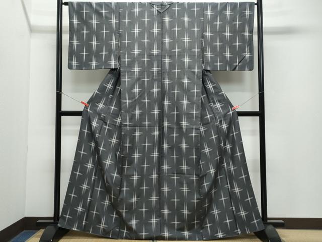 平和屋着物●上質な紬 十字絣 正絹 逸品 CAAX0972vf