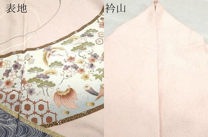 平和屋着物●訪問着 絵巻鴛鴦草花文 金彩 正絹 逸品 CAAX0978vf