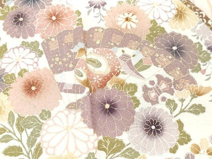 平和屋着物●訪問着 絵巻鴛鴦草花文 金彩 正絹 逸品 CAAX0978vf